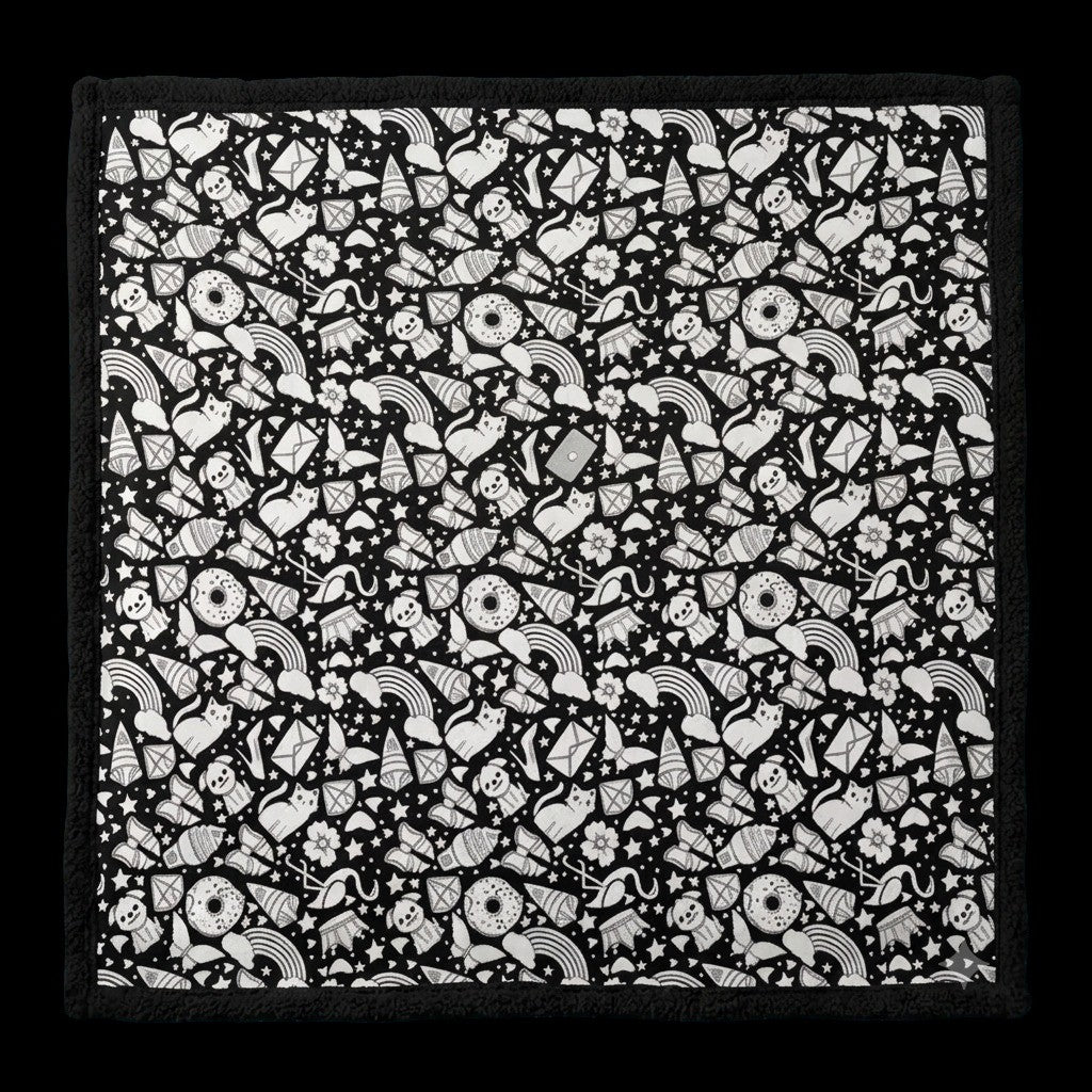 Black SnuggShine blanket ready to color